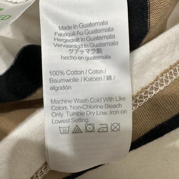 J.Crew Men's XL Striped Long Sleeve Pocket T Shirt White Black Tan Crewneck - Picture 7 of 13